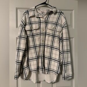 White and black plaid American Eagle Flannel